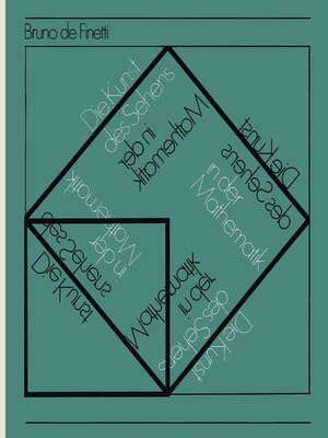 cover image of Die Kunst des Sehens in der Mathematik